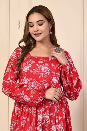 Red blooming co-ord set