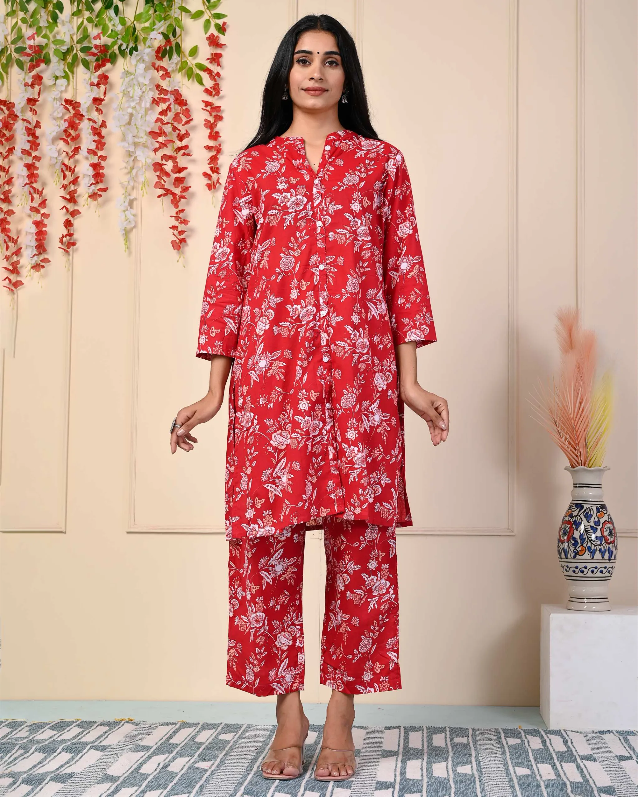 Red blooming co-ord set - Image 4